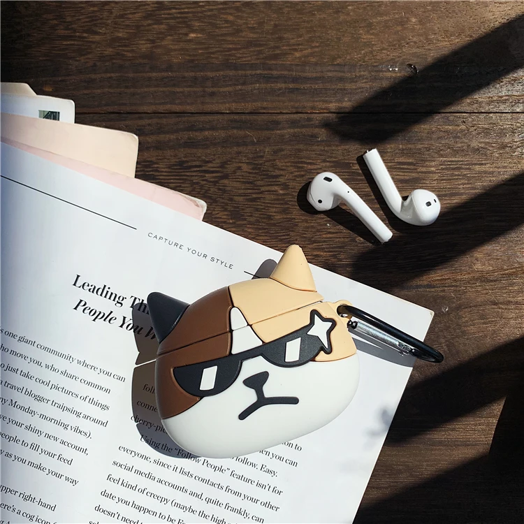 Мультяшный милый безжалостный Кот анти падение беспроводной для iPhone airpods 1 2 чехол
