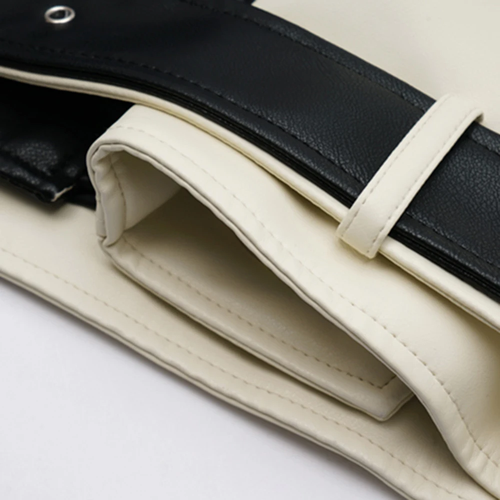 Spring Autumn Lapel Splicing PU Leather Jacket Women Moto Frenulum Faux Soft Leather Coat Casual Loose Outwear With Belt