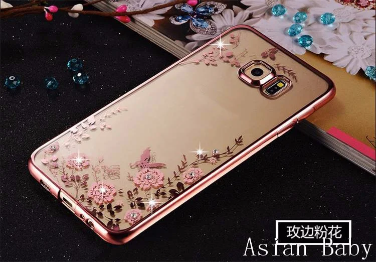 Sunjolly ТПУ чехол из розового золота Bling Стразы чехол для samsung Galaxy S10E S9 S8 S10 плюс S7 S6 край S5 Примечание 10 плюс 9 8 5 4 - Цвет: Rose Gold