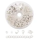 1 набор, сделай сам, ювелирное изделие с наконечниками из бисера, Узелок, омаров, коготь, застежки, ленточные концы, переходные кольца, удлинительная цепочка