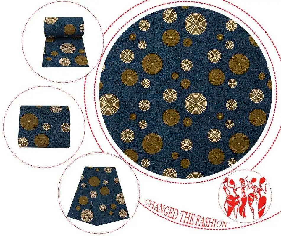 

Fashion Dots Prints African Ankara Wax Fabric African Wax Polyester Wax Fabric Breathable Pure Polyester Material Width 110cm
