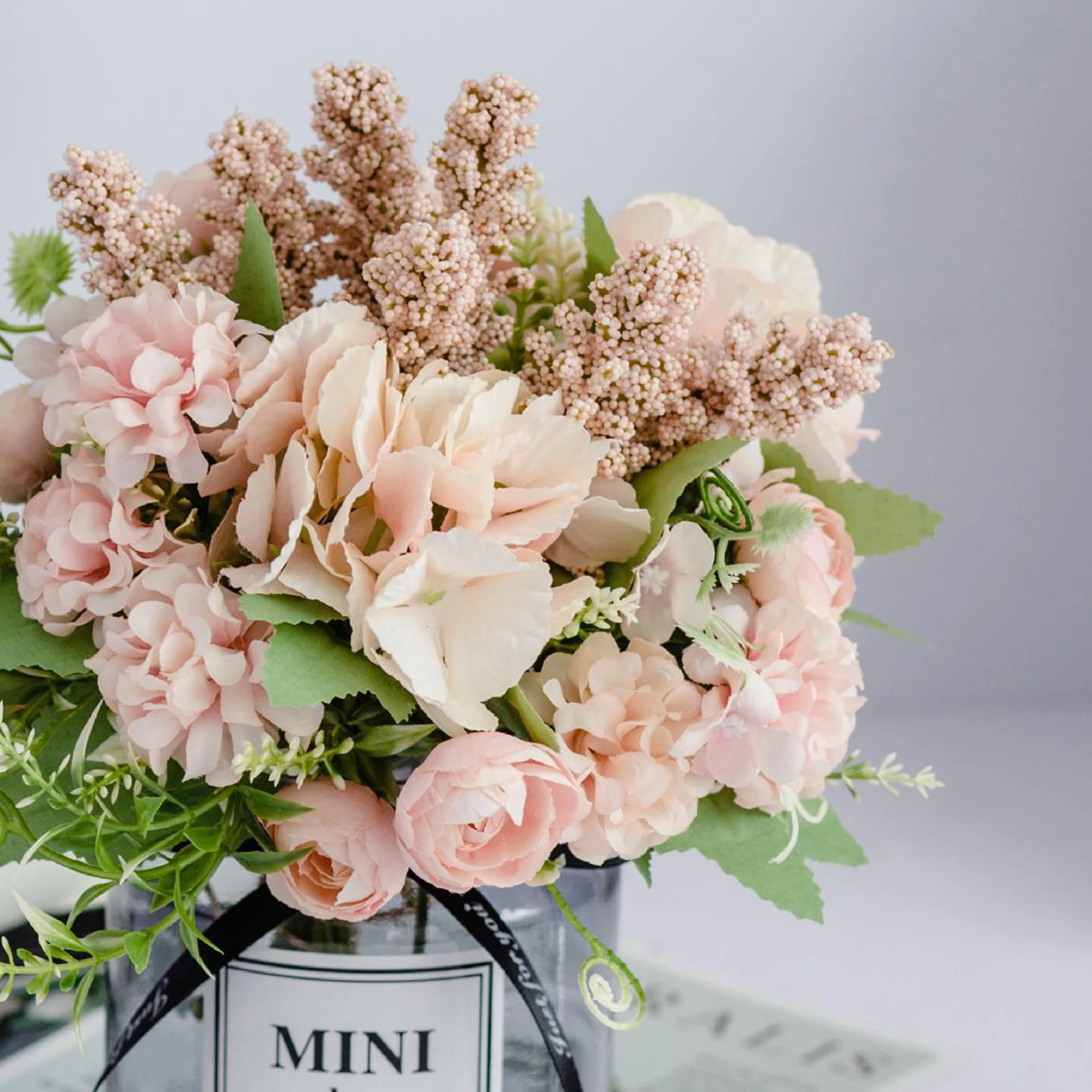 

Artificial Flower Fake Silk Hydrangea Bouquet Decor Wedding decor White