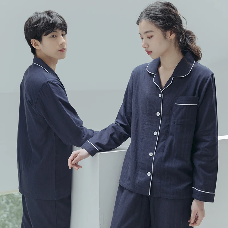 Простые пижамные комплекты женские осенние мягкие с длинным рукавом новинка