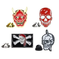 gothic skull lapel pins enamel badges anime brooches for women cute hijab pins metal avatar vintage brooch badges accessories