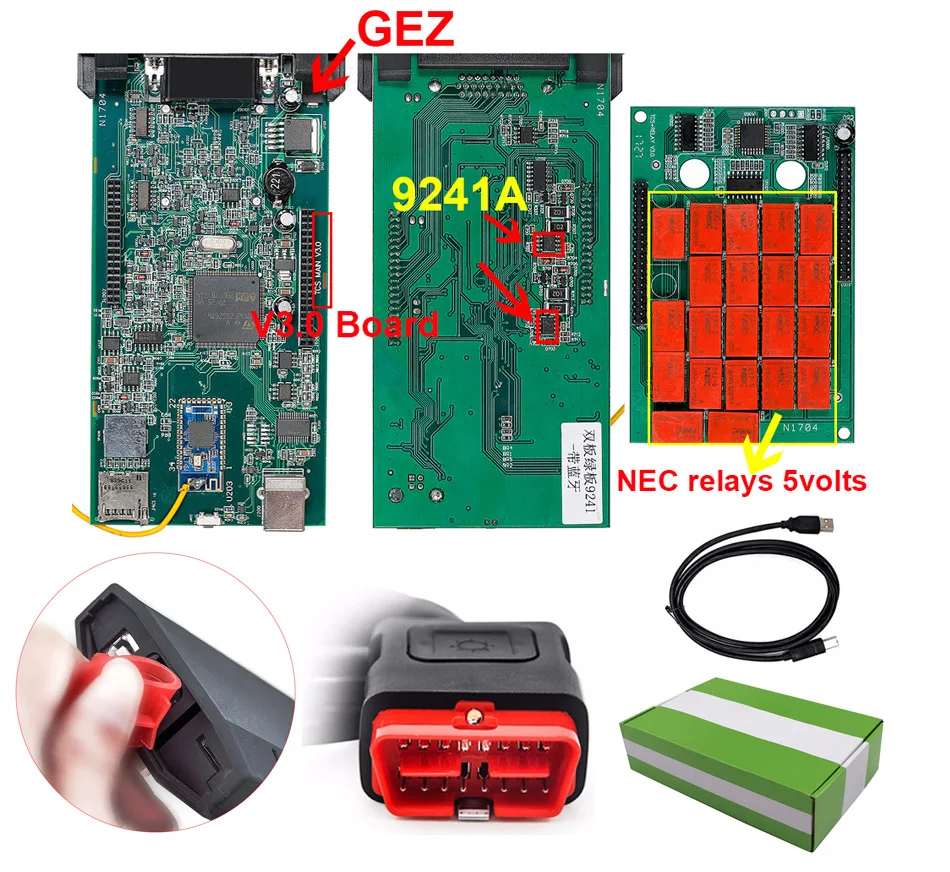 TCS V3.0 NEC Реле tcs Bluetooth 2016 Real 9241 чип obd2 сканер для автомобилей и грузовиков OBDII