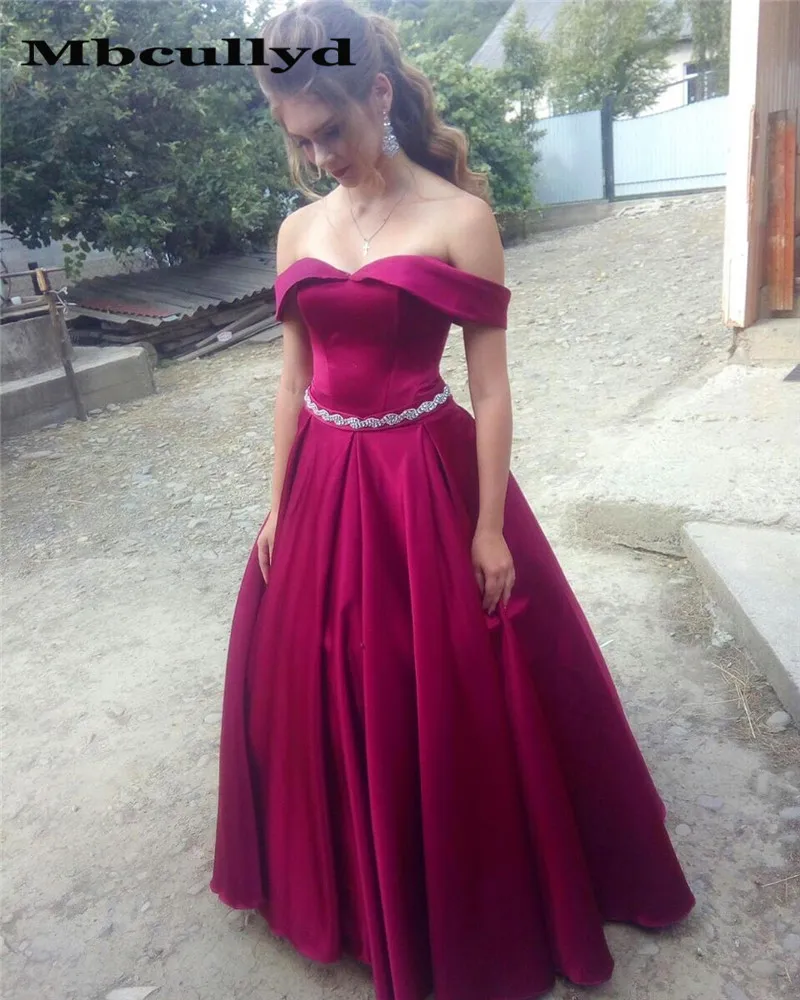 Mbcullyd A Line атласные длинные вечерние платья для выпускного вечера с карманом v