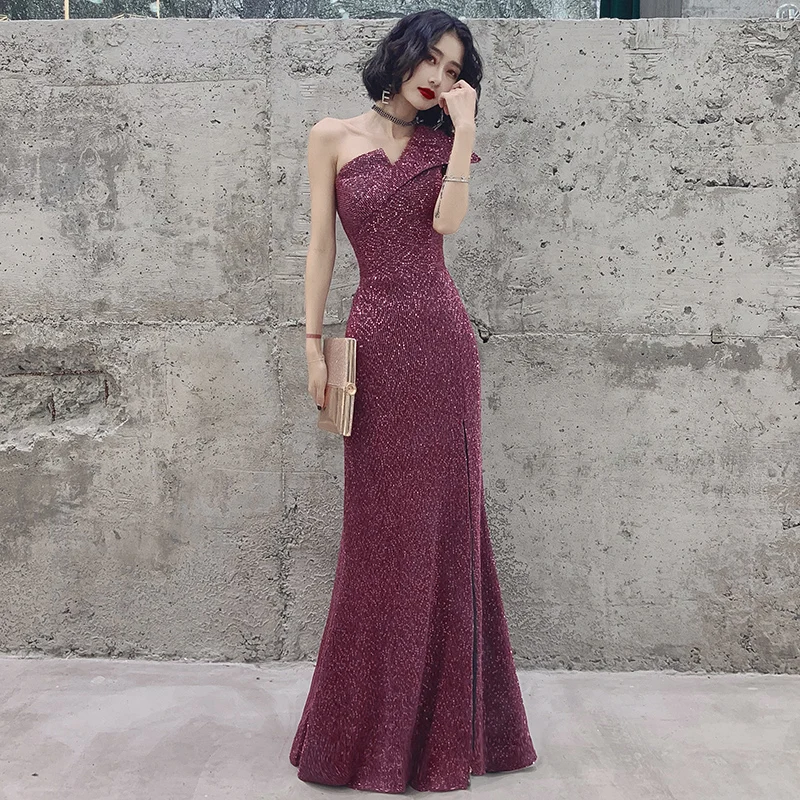 

XS-3XL One-Shoulder Wedding Qipao Women Slim Party Dress Evening Long Cheongsam Floor-Length Gown Luxury Banquet Clothes Vestido