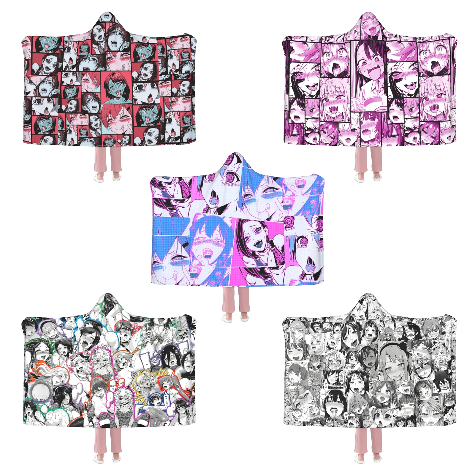 Фланелевое Флисовое одеяло с капюшоном и 3D-принтом | Дом сад