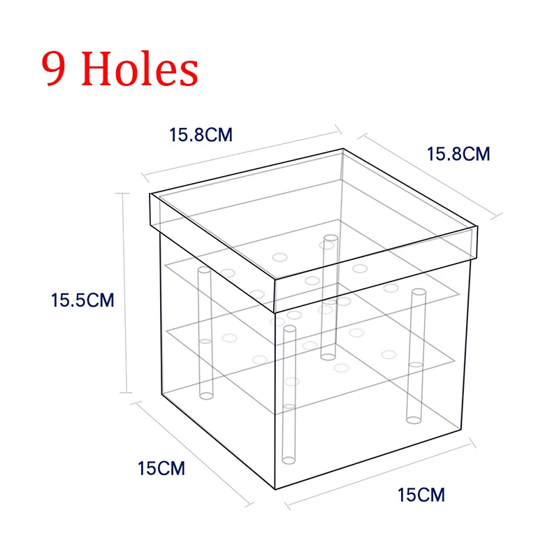 9 holes flower box Акриловая Цветочная коробка, коробка розы, лучшая Подарочная коробка для девушки, Декоративная Прозрачная бонсай, горшок, квадратная Цветочная коробка, цветочная упаковка, подарочная коробка - Цвет: 9 holes flower box