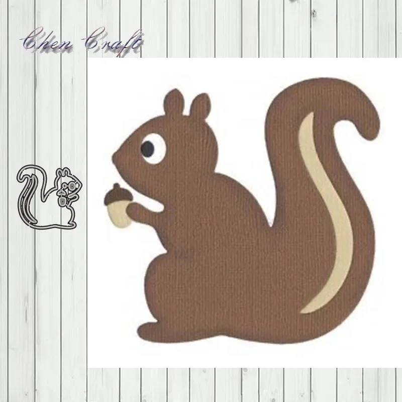 Игривая белка металлический трафарет для вырезания альбом скрапбукинга