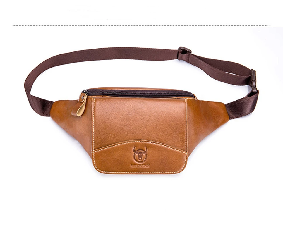 New Waist Bag Leather Top Layer Cowhide Men's Casual Fashion Retro Large-Capacity Multifunctional Waist Bag Collection Wallet