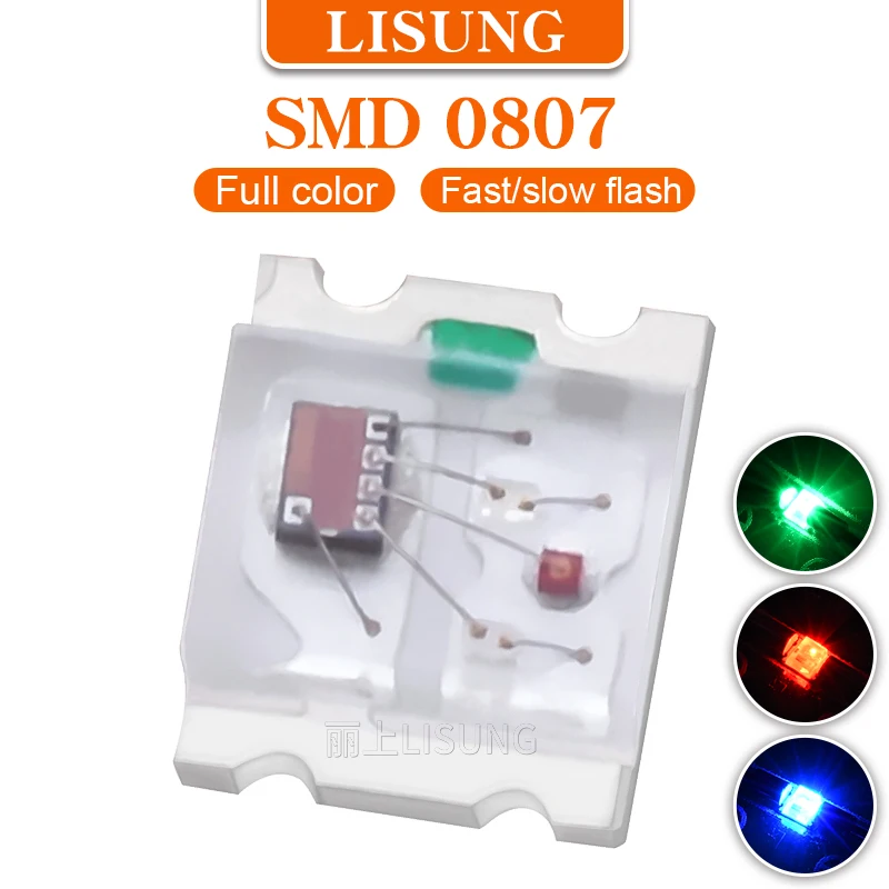 1000 шт./пакет 0805 Smd RGB 0807 красочные многоцветное мерцание светильник на светодиодах