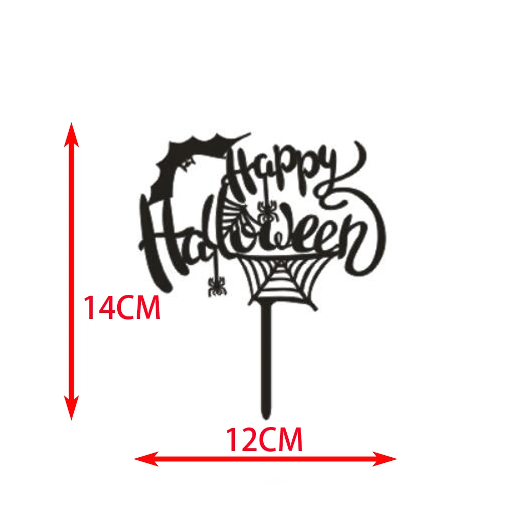 Топпер для торта на Хэллоуин акриловый черный зеркальный блестящий золотой паук