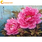 Картина из квадратныхкруглых страз CHENISTORY, мозаика из цветов 5D сделай сам, вышивка из страз, лотос, домашний декор, подарок для взрослых