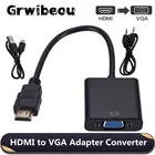 Адаптер Grwibeou 1080P HDMI-VGA с аудиокабелем 3,5 мм + USB-преобразователь цифрового сигнала в аналоговый для ТВ монитора