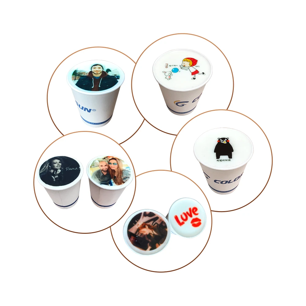 Автоматическая печатная машина Colorsun с 4 чашками съедобный принтер для кофе