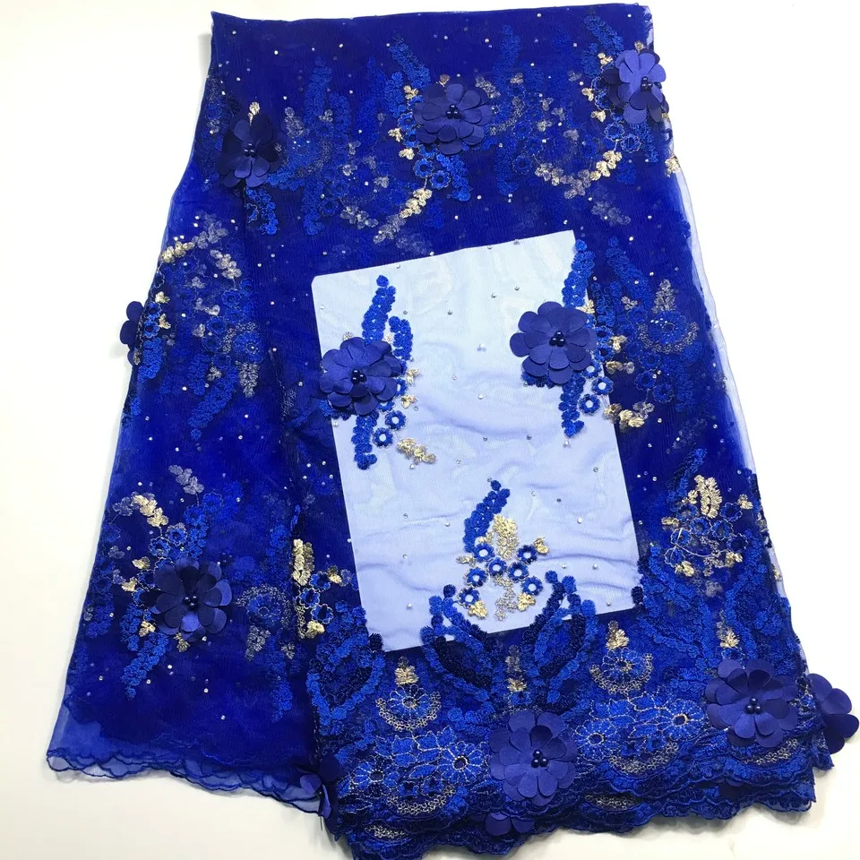 

African Beaded 3D Tulle Lace Fabric 2020 African French Lace Fabric High Quality Nigerian Embroidery Tulle French Lace M19306