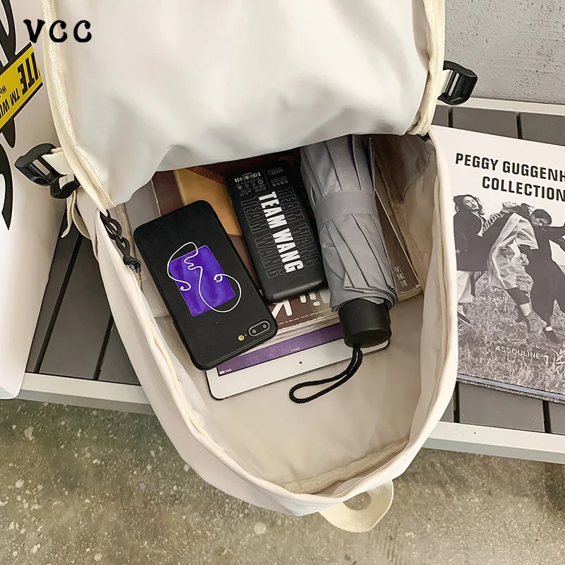 

VCC Large-capacity Student Female Backpack Pendant Unisex Backpack 2021 New Leisure Campus Korean Version Bag
