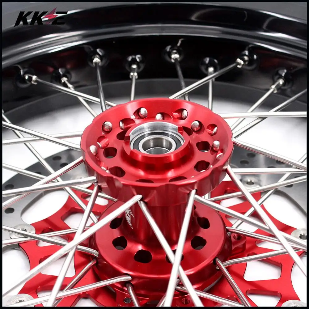 KKE 3,5/4,25 SUPERMOTO колеса CST шины Набор для HONDA CRF250X 04-18 CRF450R 04-18 Красный
