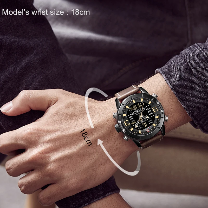 Часы наручные NAVIFORCE Мужские кварцевые роскошные брендовые Водонепроницаемые