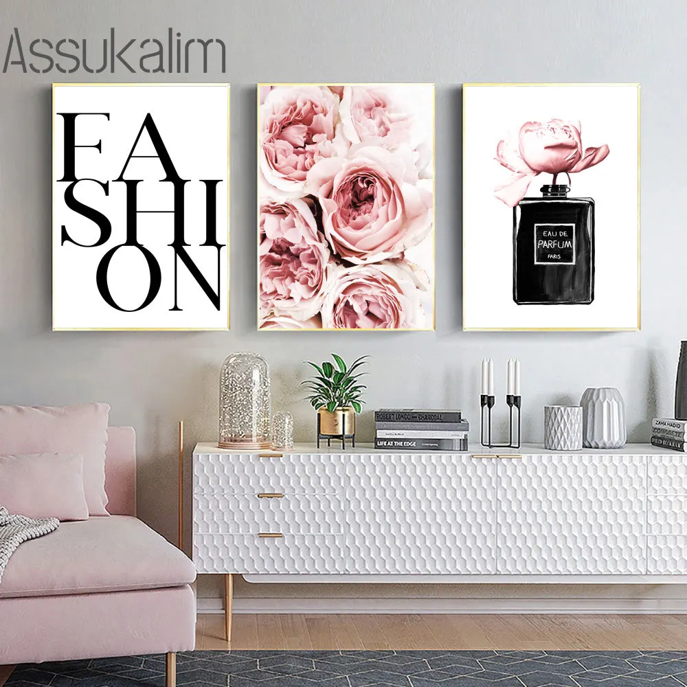 Модная настенная Картина на холсте флакон духов настенные плакаты постер с