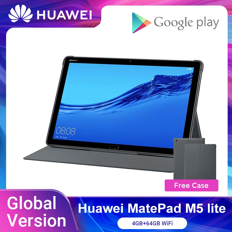 Глобальная версия HUAWEI MediaPad M5 Lite 4 Гб 64 Tablet PC 10 1 &quot1920x1200 IPS экран 7500 мА/ч EMUI 8 0