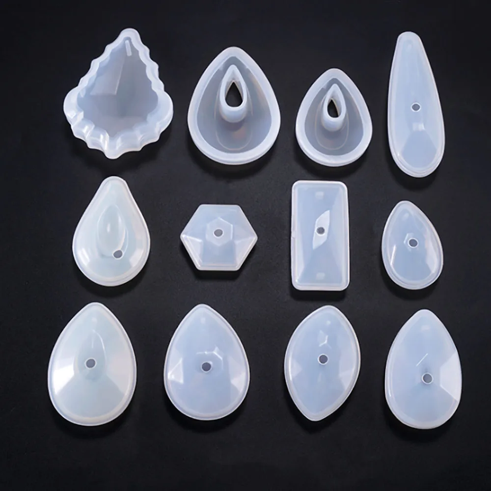 

Crystal Pendant Silicone Mold With Hole Resin Mould For DIY Epoxy Resin Necklace Pendant Jewelry Accessories Making Findings