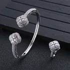HIBRIDE модный геометрический дизайн набор колец для женщин Свадебные украшения для вечеринки Подарки Открытые размеры кольца модные N-1871