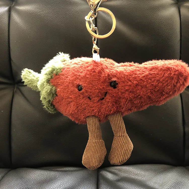 

plush fruit key chain Avocado pineapple watermelon doll key chain men's and women's car bags pendant accessories key chain