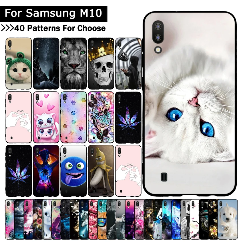 Мягкий чехол из ТПУ для Samsung Galaxy M10 M 10 милые животные с рисунком задняя крышка