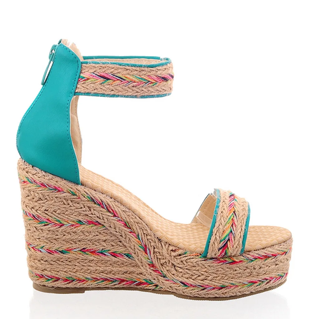 Сандалии SAGACE женские на танкетке удобные босоножки в этническом стиле толстой