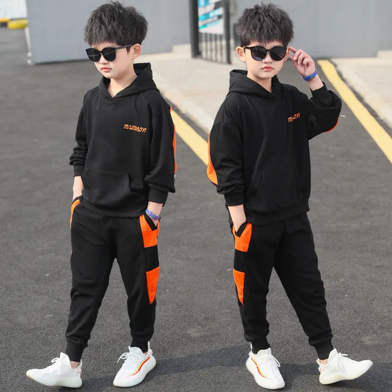 New Splicing Spring Autumn Children's Clothes Suit Baby Boys Sweatshirts + Pants 2pcs/Set Kids Teenage Gift Formal Boy Clothing
