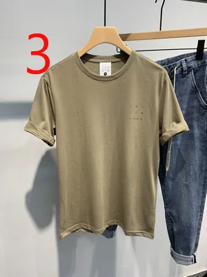 

New short-sleeved T-shirt ice silk summer men's 2020 round neck thin section hot diamond knitted t-shirt