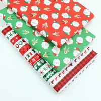 160x50cm red green christmas santa claus cartoon baby printed cotton sewing fabric making childrens bedding cloth