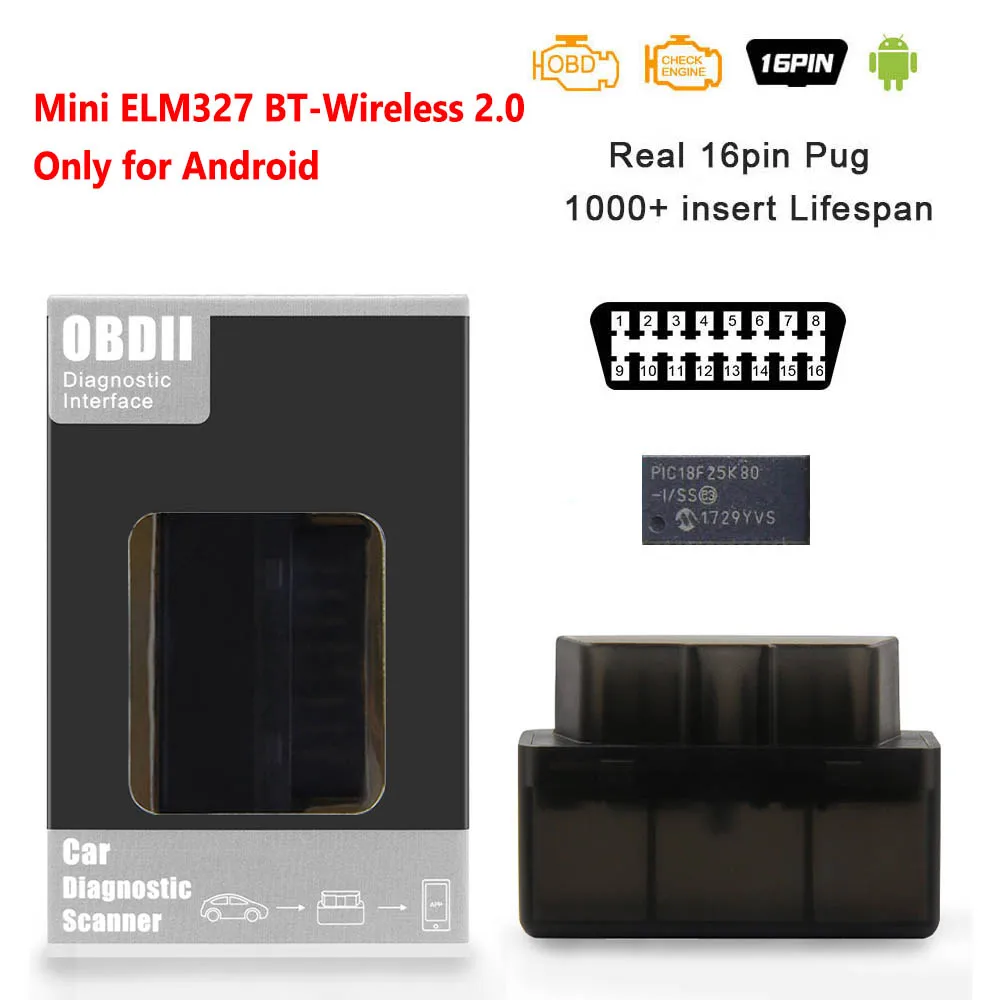 

ELM327 V1.5 OBD2 BT-Беспроводной 4,0/2,0 сканер ELM 327 PIC18F25K80 для Android/IOS считыватель кодов OBD OBD2 автомобильный диагностический инструмент