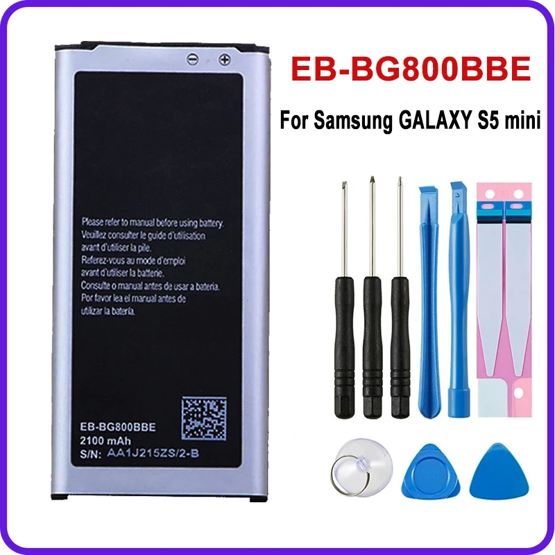 

Battery EB-BG800BBE EB-BG800CBE For Samsung GALAXY S5 mini S5MINI G870A G870W SM-G800F Batteries Replacement with Tools Gifts