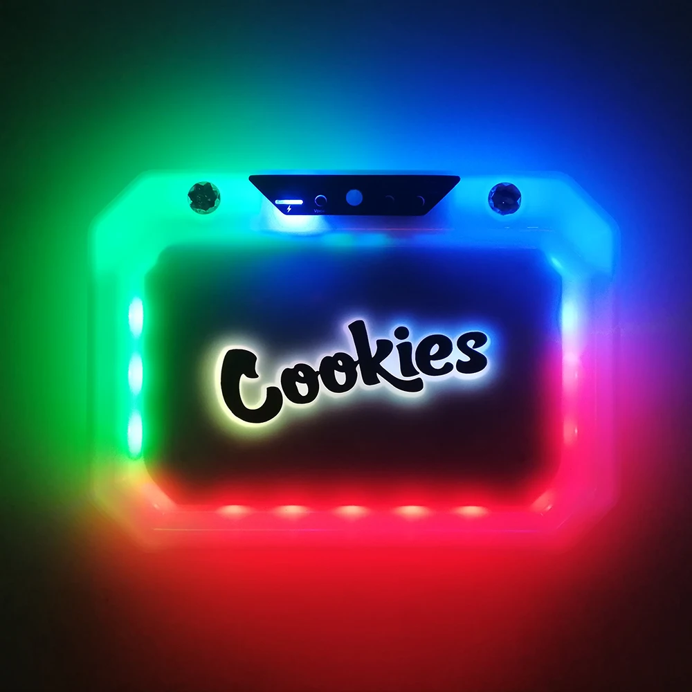 

New LED Rolling Tray Glowing Tobacco Cigarettes Roller Plate Sound Control Rechargeable Flashing Herbal Weed Storage Men Gift