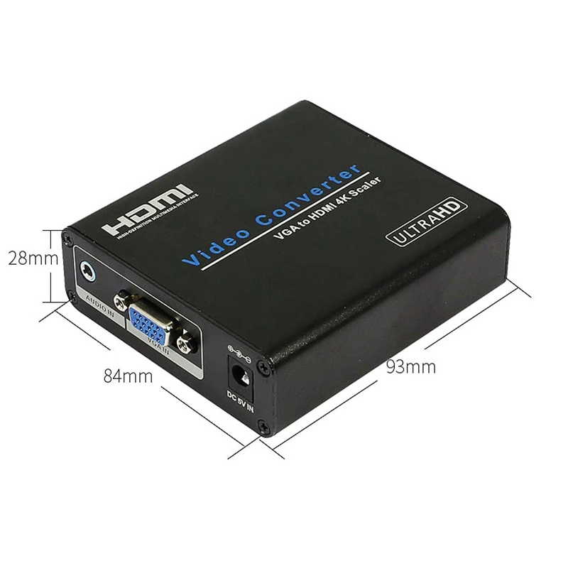 

Vga to Hdmi 4K Scaler Audio Vga Input to Hdmi Output 4Kx2K Analog to Digital Adapter EU Plug