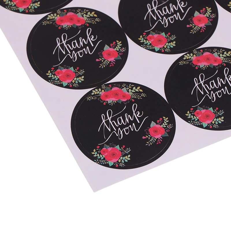 

120pcs/lot Cute Flower Thank You Series Round Seal Sticker Mutifunction DIY Decorative Gifts Package Labels for Baking