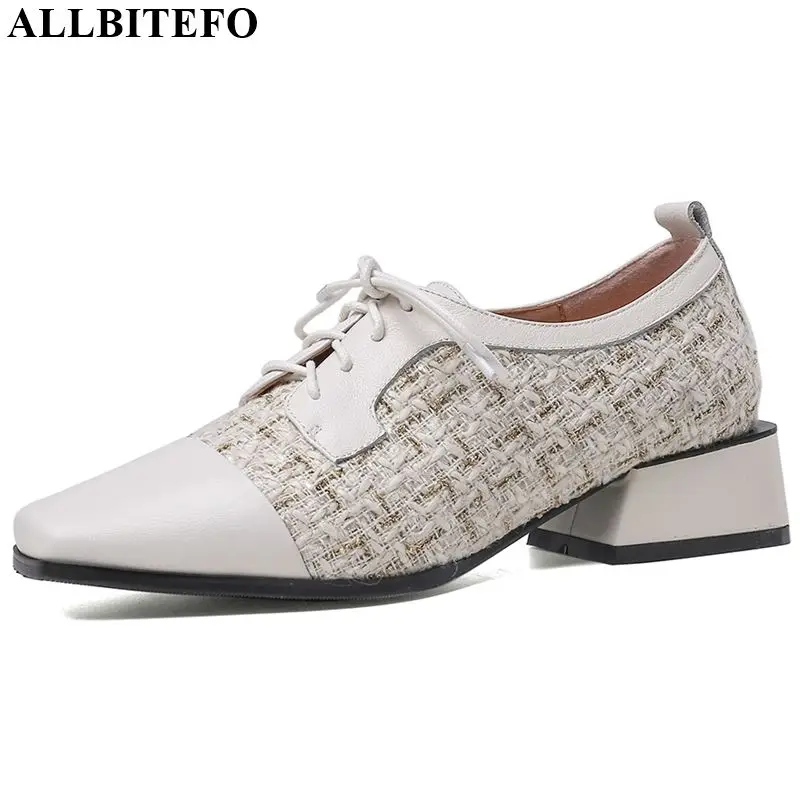 ALLBITEFO/Высококачественная Офисная Женская обувь из натуральной кожи и ткани на