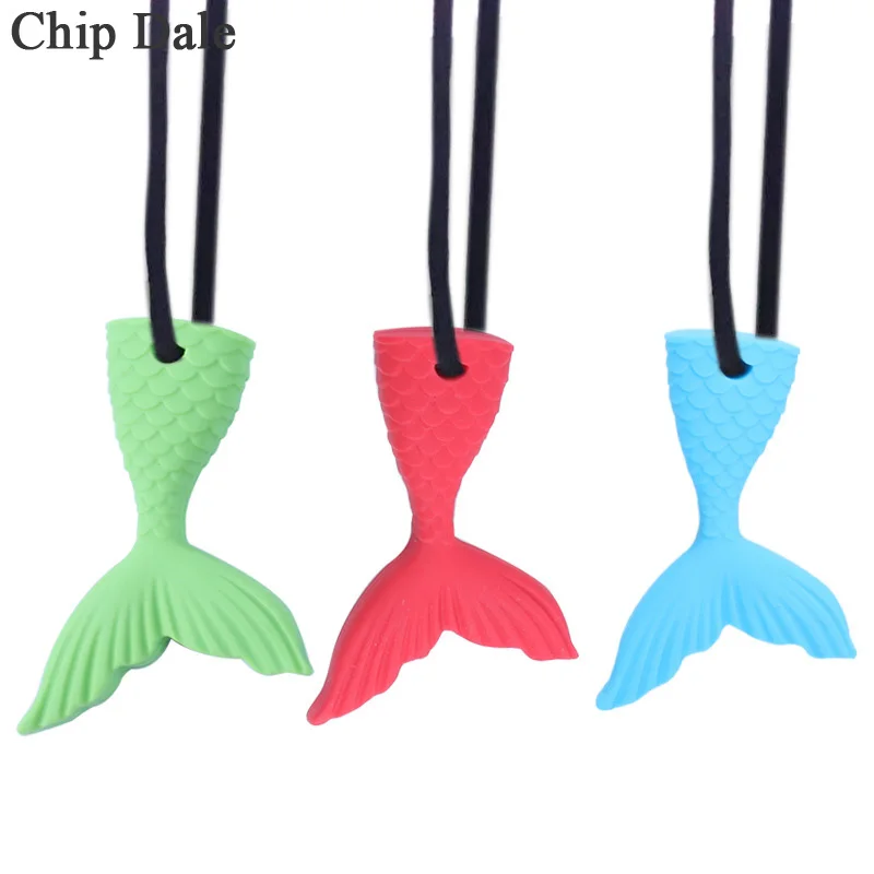 Чип Дейл 5 шт. детское Силиконовое ожерелье дети сенсорный жевательный хвост