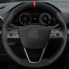 DIY Ручная прошивка Чехлы рулевого колеса автомобиля черная замша для Seat Leon 5F Mk3 2013-2020 Ibiza 6J Tarraco Арона Ateca Альгамбра