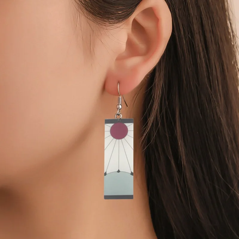 

Japanese anime earrings Kimetsu no Yaiba earrings Cosplay ear stud sun earrings, butterfly earrings