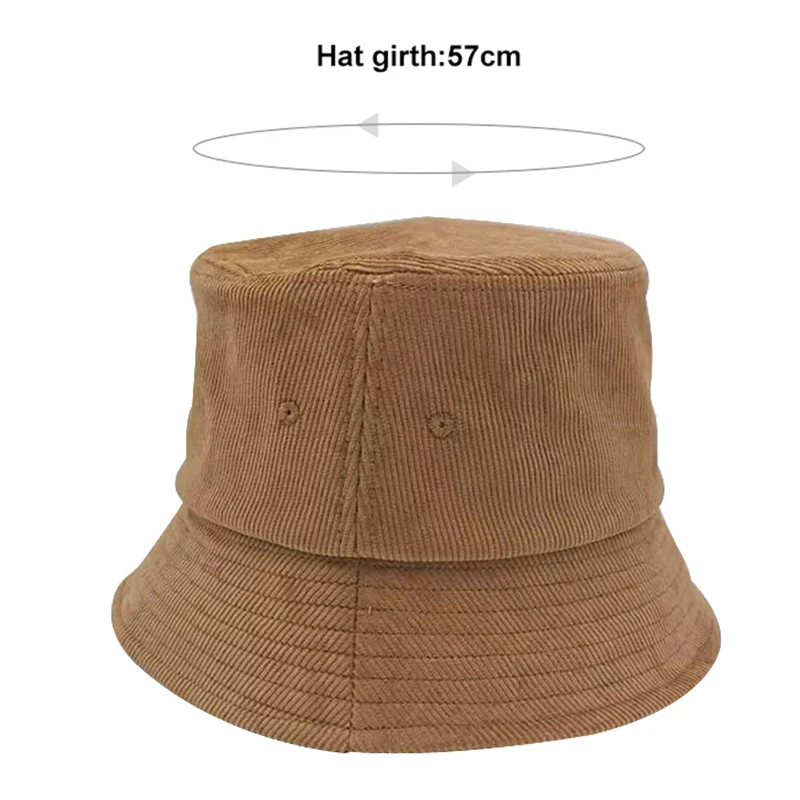 

Hot Winter Unisex Bucket Hat For Women and Men Fashion Solid Thickened Soft Warm Corduroy Fishing Cap Outdoor Vacation Hats