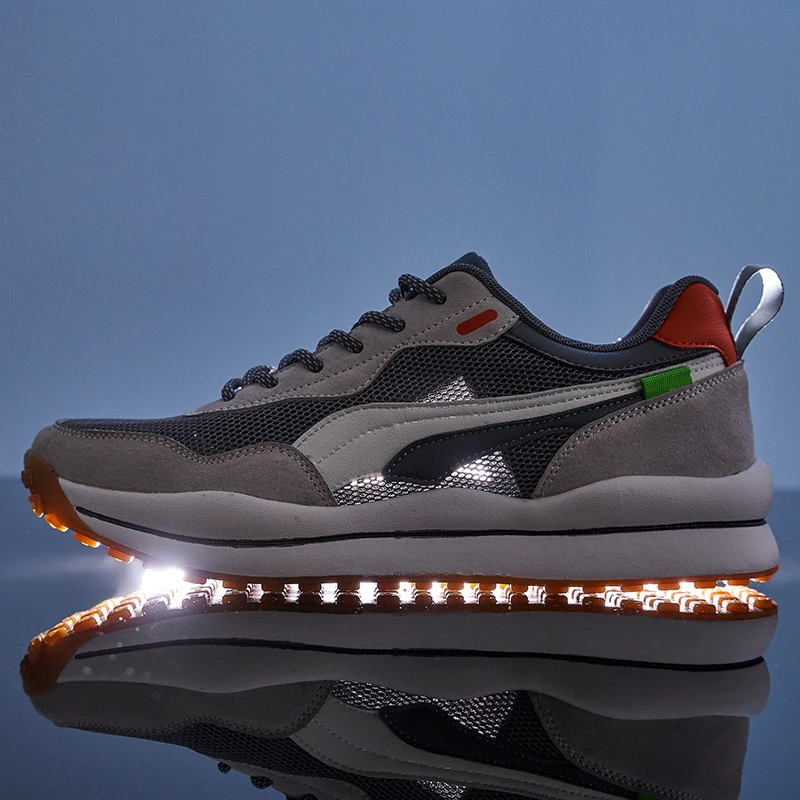 

High-quality men's leather four seasons casual jogging shoes, fashionable youth outdoor sports breathable travel shoes