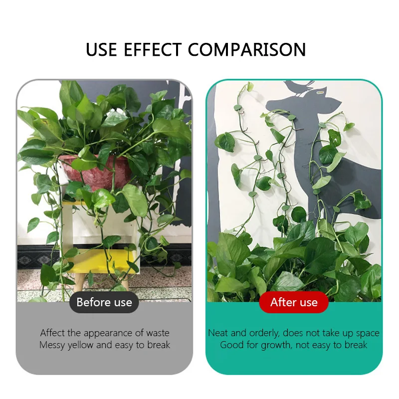 

50PCS Plant Bracket Invisible Wall Rattan Clamp Clip Invisible Wall Vine Climbing Self-Adhesive Sticky Hook Plant Fixer Stent
