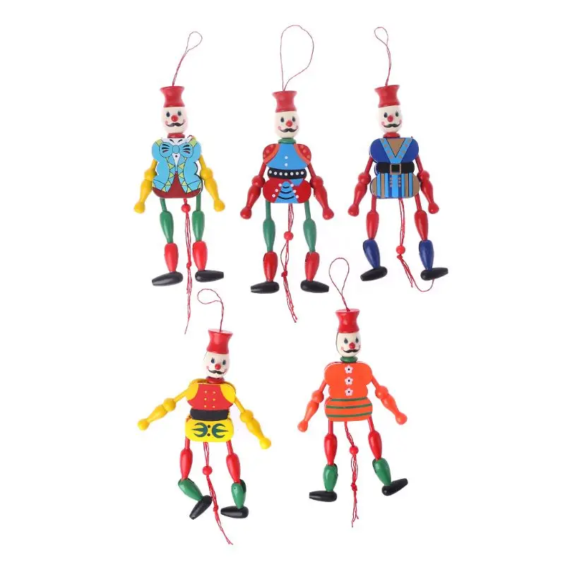 Забавные Винтаж Цвет Фул тянуть поводок игрушки кукольный король деревянный