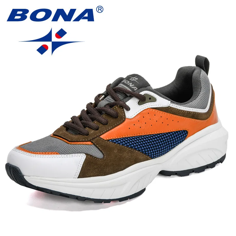 

Кроссовки BONA мужские сетчатые, роскошные брендовые сникерсы, повседневная обувь для ходьбы, разные цвета, 2021