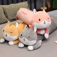 75 130cm down cotton cat hamster plush toys doll long pillow girl sleeping bed removable pillow home decorations christmas gifts