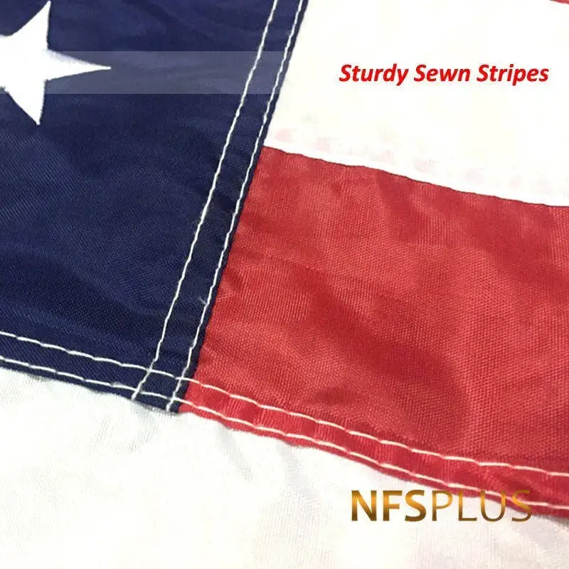 Embroidered USA Flag Outdoor Waterproof Nylon Sewn Stripes Brass Grommets Oversized American Flags And Banners United States | Дом и сад
